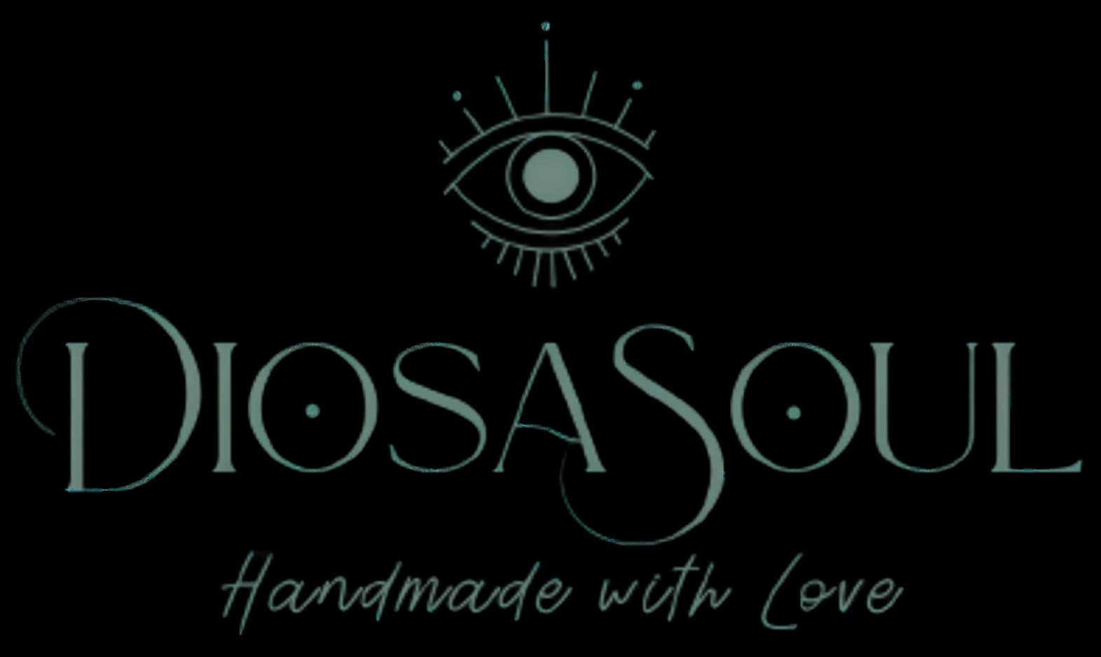 The Diosa Soul logo as a soft, low-resolution image in teal