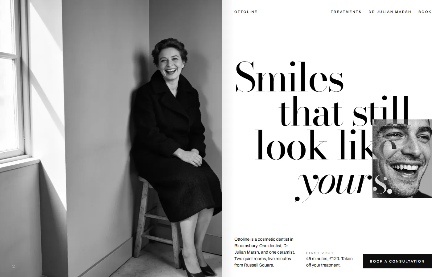 An Ottoline first screen set as a two-page spread